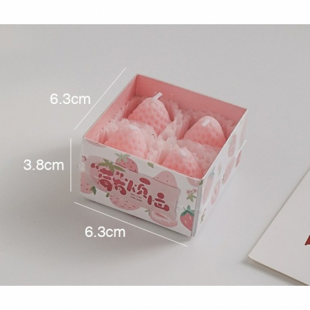 Set 4 Lumanari Parfumate, , Model Capsunici, Ardere 30 min, 52g, 6.3 x 6.3 x 3.8 cm, Roz [4]