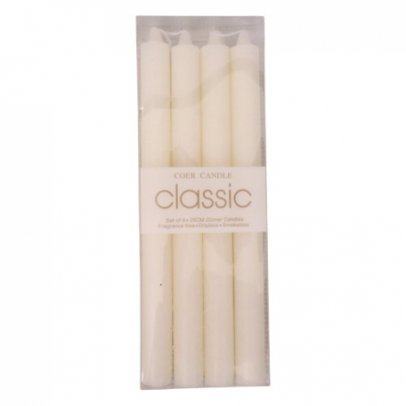 Accesorii decorative Engros - Set 4 Lumanari, , pentru Suport de Masa, Fara Miros si Fum, din Parafina, 2.2 x 25 cm, Alb