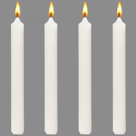 Set 4 Lumanari, , pentru Suport de Masa, Fara Miros si Fum, din Parafina, 2.2 x 25 cm, Alb [5]