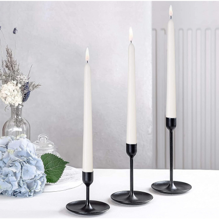 Set 4 Lumanari, , pentru Suport de Masa, Fara Miros si Fum, din Parafina, 2.2 x 25 cm, Alb [2]