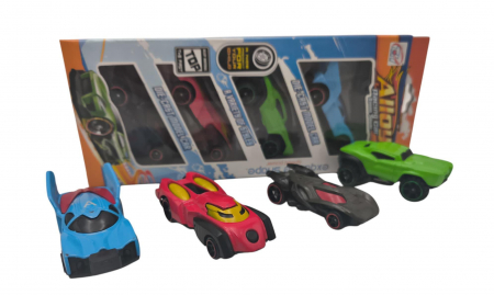 Set 4 Masinute de metal Alloy Racing Car, 22.5×9.5×4cm,+3ani,   [2]