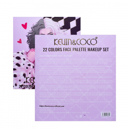Set 4 Produse de Machiaj, KEVIN &amp; COCO, Black-White Witch, 22 culori, 19.7 x 21.2 x 2.5 cm [5]