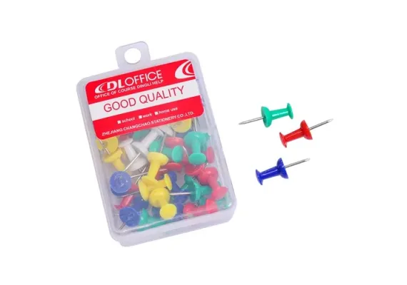 Articole prezentare, organizare si arhivare Engros - Set 40 pioneze PVC pentru panou de pluta – prindere sigura, culori diverse, 