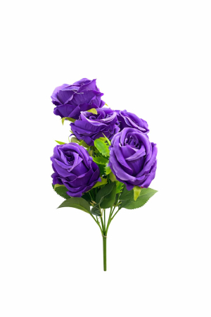 Flori Artificiale - set-5-trandafiri-mov-artificiali