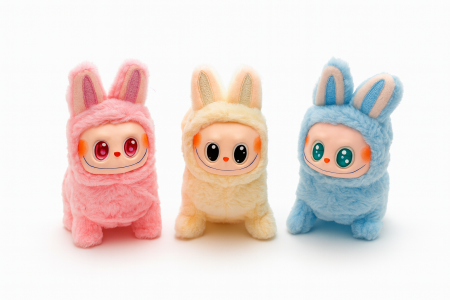 Set 6 Jucarii Labubu Interactive, 19x12 cm – Merg si Canta, Plus Moale, Modele Colorate [1]