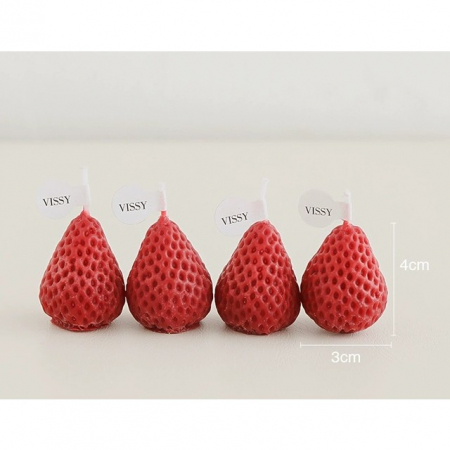 Set 6 Lumanari Parfumate, , Model Capsunici, Ardere 30 min, 78g, 6.3 x 9.3 x 3.8 cm, Rosu [5]