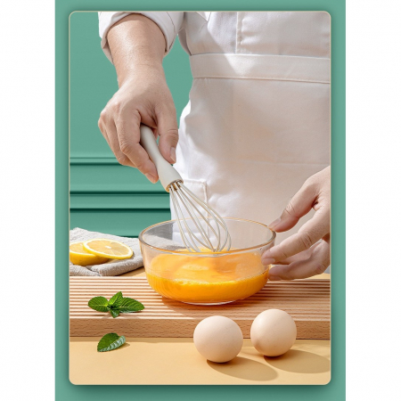 Set 6 Ustensile de Bucatarie, , din Silicon+Inox, Termorezistente, Antiaderente, 23 x 13 x 3 cm, Alb Ivory [6]