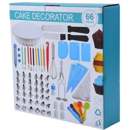 Set 66 Piese Ustensile pentru Ornare Prajituri, , din Plastic si Otel Inoxidabil, Multicolor [6]