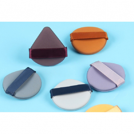 Set 7 Bureti de Machiaj Triunghi , Reutilizabili, Utilizare Umeda sau Uscata, 5.5 x 5.5 x 1.3 cm, Powder Puff, Multicolor [2]