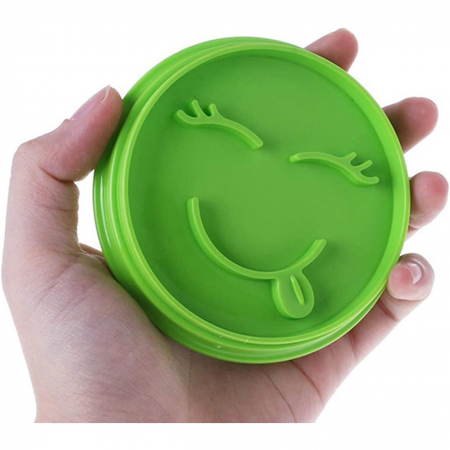 Set 7 Forme de Prajituri, , Model Emoticoane Smiley Face, Diferite Expresii, 7.7 x 1.5 cm, din PP, Verde [3]