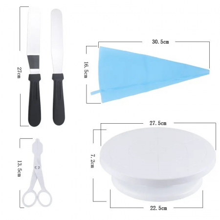 Set 70 Piese Ustensile pentru Ornare Prajituri, , din Plastic si Otel Inoxidabil, Multicolor [4]