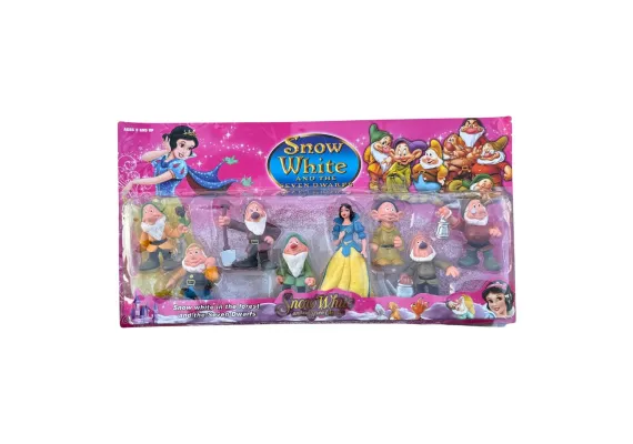 Set 8 figurine Printesa si cei 7 mineri dragalasi, multicolor, 