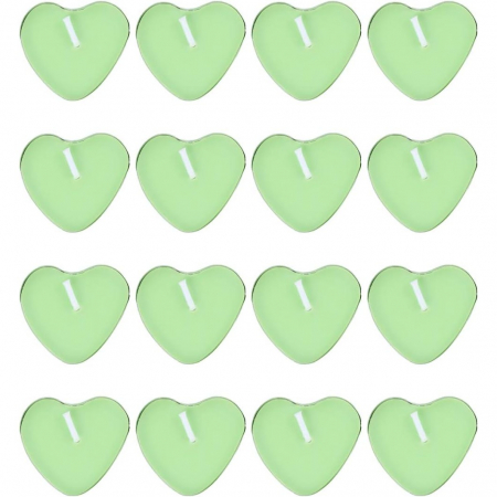 Set 9 Lumanari in Forma de Inima, , pentru Ziua Indragostitilor, Aroma de Mar, Ardere 3.5 h, din Parafina, 4 x 2 cm, Verde [2]
