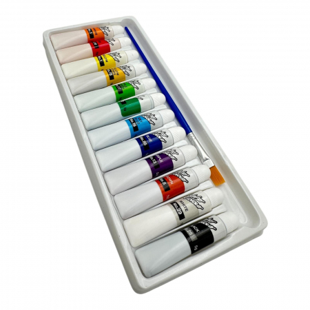 Set acuarele tempera 12 culori – vopsele intense pentru pictura si activitati creative,  [2]