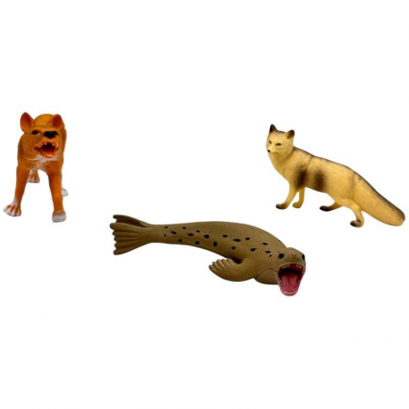 Set animale salbatice de plastic 8-9 cm – figurine educative pentru copii, fauna polara si de padure,  [3]