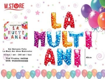 Set baloane LA MULTI ANI 40cm Multicolor – Decor vesel pentru petreceri si aniversari  [1]