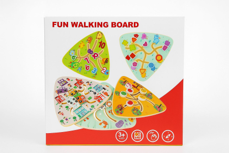 Jocuri de constructie si puzzle-uri - Joc Educativ din Lemn – Fun Walking Board – Circuit Interactiv 23x24cm