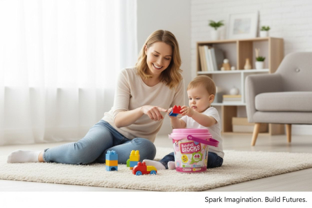 Set Blocuri de Construit Building Blocks – 48 Piese – Galetusa din Plastic, 18x17cm [2]