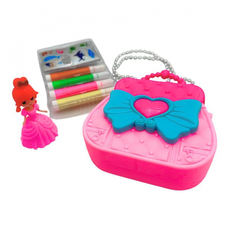 Set cadou pentru fetite cu poseta, papusa si plasa de colorat –  jucarie creativa,  [1]