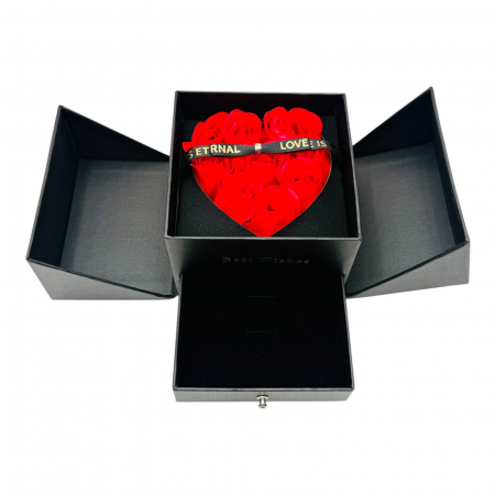 Set cadoucu 9 trandafiri de sapun, bratara decorativa, compartiment pentru bijuterii, punguta asortata  [1]