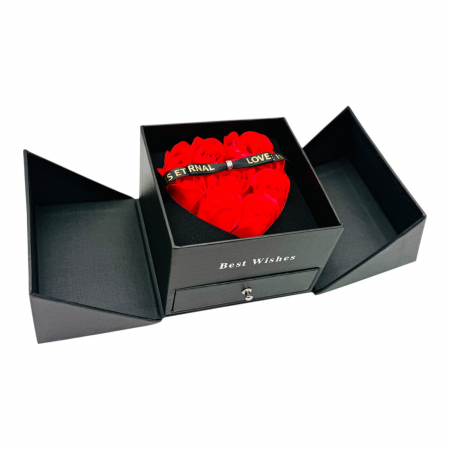 Set cadoucu 9 trandafiri de sapun, bratara decorativa, compartiment pentru bijuterii, punguta asortata  [3]