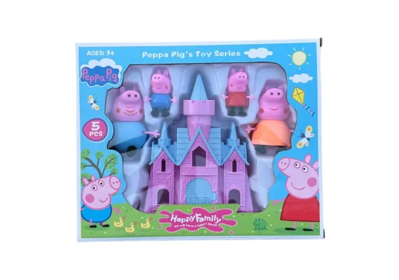 Set castel cu figurine purcelusi nazdravani, multicolor, 