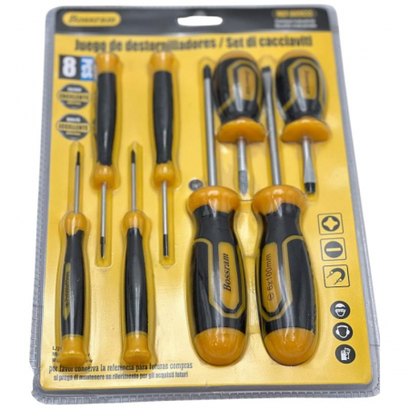 Set complet de surubelnite Bossram 8 piese cu maner ergonomic, calitate industriala pentru uz profesional si casnic,  [2]
