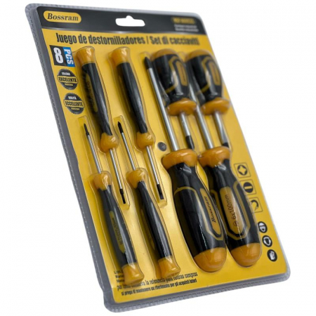 Set complet de surubelnite Bossram 8 piese cu maner ergonomic, calitate industriala pentru uz profesional si casnic,  [3]