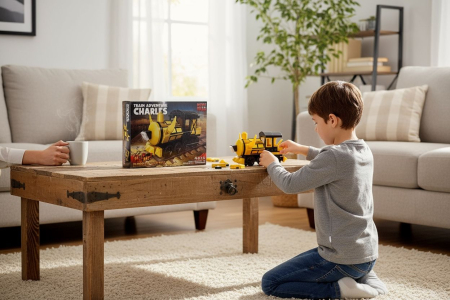 Set Constructie Train Adventure Charles – Trenulet Groaza, +86 piese, 18.5x14cm [5]