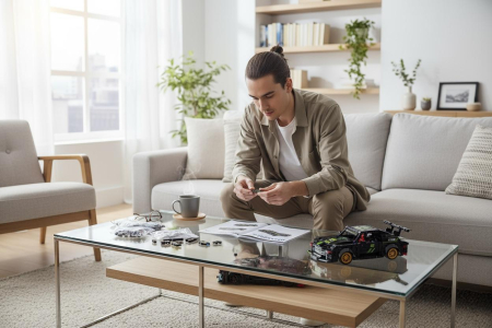 Set Constructie Masina de Curse, Model unic, 645 Piese, 53x36cm [2]