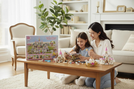 Set Constructie  pentru Fetite – Caleasca si Figurine 34x26cm, 255piese [1]