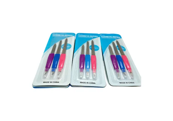 Produse de manichiura Engros - Set de 3 pile inox, calitate superioara, 3 culori – Precizie si durabilitate, finisare precisa, 