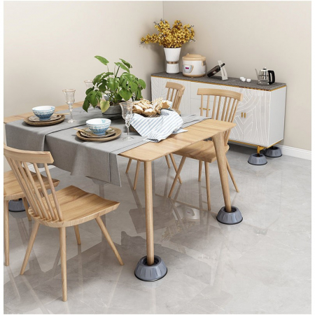 Set de 4 Picioare Antivibratii, , 8 cm, Gri, cu Ventuza Cauciuc, Instalare Rapida, pentru Masina de Spalat, Uscator sau Frigider [2]
