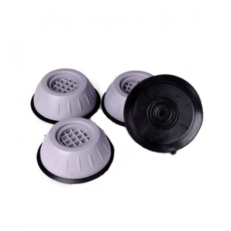 Articole pentru Casa Engros - Set de 4 Picioare Antivibratii, , 8 cm, Gri, cu Ventuza Cauciuc, Instalare Rapida, pentru Masina de Spalat, Uscator sau Frigider
