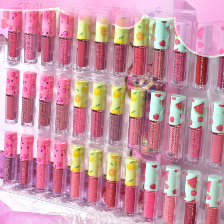 Set de Buze, KEVIN & COCO, 36 Lip Gloss-uri, Model Capac cu Fructe, 32.3 x 24.3 x 2.4 cm, Multicolor [4]