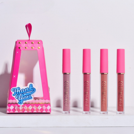 Set de Buze, KEVIN & COCO, Cloud Bubble, 4 Lip Gloss-uri,  15.1 x 8.1 x 2 cm, Roz/Nude [5]