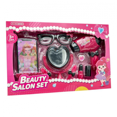 Set de jucarie pentru coafat si machiaj pentru fetite – din plastic, accesorii pentru frumusete si joc creativ,  [1]