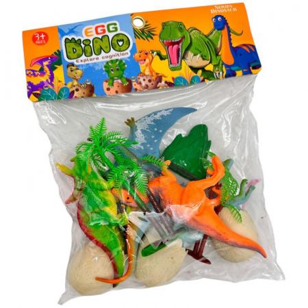 Set dinozauri cu oua si decor – figurine 7-8 cm, jucarie educativa pentru copii, tematica preistorica,  [3]