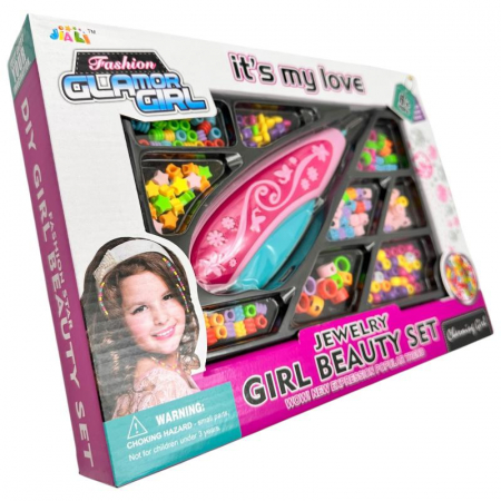 Set DIY bijuterii copii Girl Beauty cu margele colorate si stilou insirat 6 ani+,  [2]