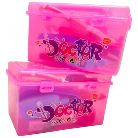 Set doctor jucarie pentru copii trusa medicala roz cu accesorii 10 piese, aproximativ 13-14cm,  [4]