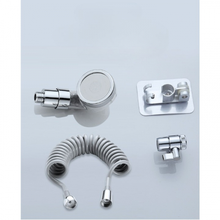 Set Extensie de Dus, , pentru Baterie Baie sau Bucatarie, 4 Piese, Filtru de Ioni Negativi, Furtun Flexibil de 1.5 Metri, Argintiu [5]