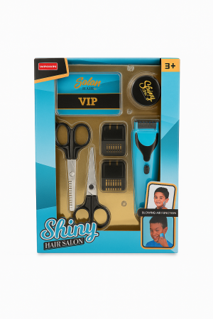 Seturi infrumusetare, doctor si bucatarie - Set Frizerie Shiny Hair Salon pentru Copii – Masina de Tuns, Foarfeci si Accesorii – 3+,25x19.5cm