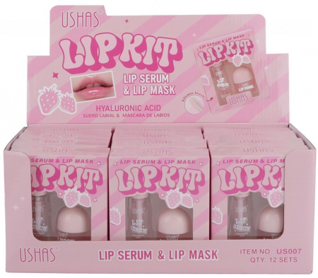 Set Îngrijire Buze USHAS – Lip Serum & Lip Mask cu Acid Hialuronic, Hidratare & Regenerare  [2]