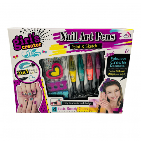 Set ingrijire si Stilizare manichiura, Nail Art Pens, 35×27×5cm, multicolor,   [1]