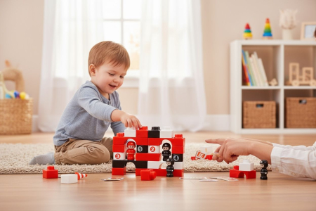 Set Blocuri de Construit – Tematica Pompieri – 29 Piese, 20x20cm [1]