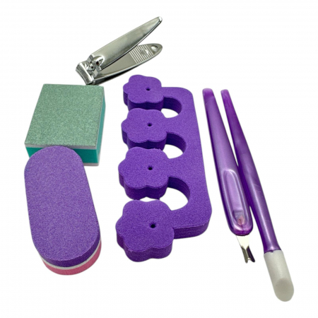 Set pedichiura 6 piese multicolor – Trusa completa pentru ingrijirea picioarelor, acasa sau salon,  [2]