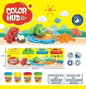 Set Plastilina Color Mud cu 4 Culori - Creativitate si Distractie pentru Copii,  [2]