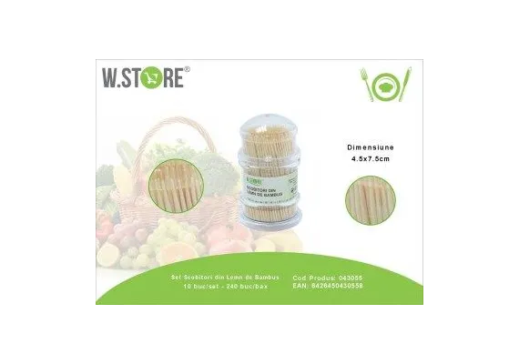 Articole pentru Casa Engros - Set scobitori din lemn de bambus – Accesorii naturale, biodegradabile, ideale pentru uz casnic, restaurant sau petreceri, 