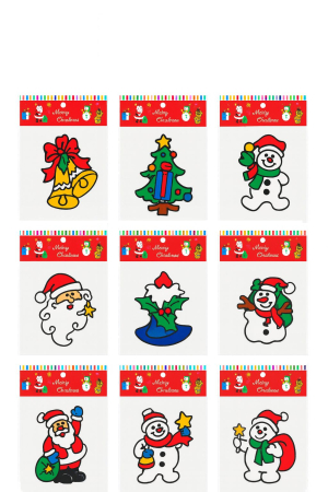 Decoratiuni de Craciun Engros - Set Stickere Silicon Craciun Geam Oglinda – Aderenta Statica Reutilizabil 35x27cm