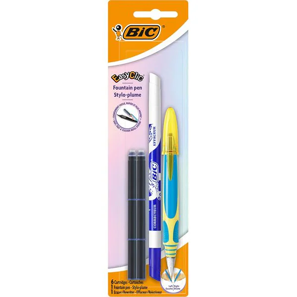 Set stilou Bic Easy Clic cu pic corector si 6 rezerve – scriere si corectare usoara pentru scoala,  [2]